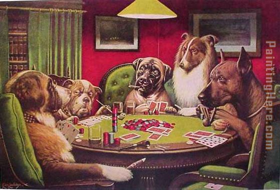 Dogs Playing Poker painting - Cassius Marcellus Coolidge Dogs Playing Poker art painting